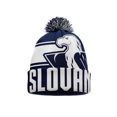 Winter cap kids blue-white with eagle Slovan 