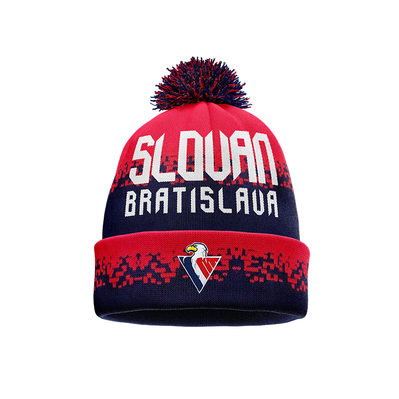 Winter cap red blue with eagle HC Slovan 