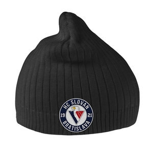 Zimná čiapka basic čierna s okrúhlym logom HC Slovan