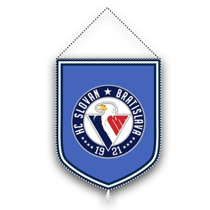 Zberateľská vlajka okrúhle logo HC Slovan belasá