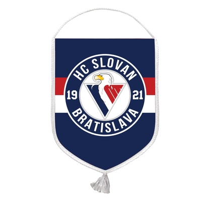 Hanging flag round logo HC Slovan navy 