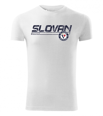 Pánske tričko s nápisom Slovan hockey - biele 