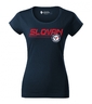 Dámske tričko s nápisom Slovan hockey - navy 